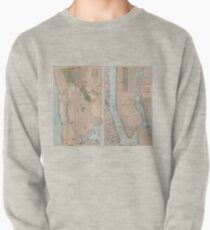 Sudadera sin capucha Vintage Map of New York City (1899)