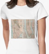 Camiseta entallada para mujer Vintage Map of New York City (1899)