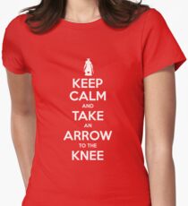 Keep Calm and Take an Arrow to the Knee Women's Fitted T-Shirt