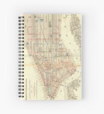 Cuaderno de espiral Vintage Map of The NYC Railways (1899)