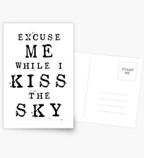 Excuse Me While I Kiss The Sky (White + Purple Version) Postcards