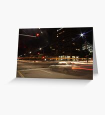Light trails, city intersection,Adelaide Greeting Card