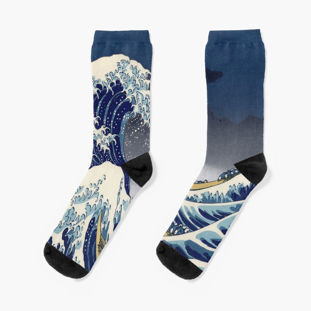 Great Wave: Kanagawa Night Socks