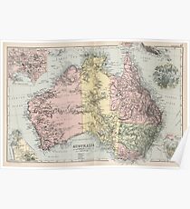 Vintage Map of Australia (1891) Poster