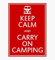 Keep Calm and Carry On Camping - Splitty Photographic Print