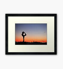 Yoga in New York silouette Framed Print