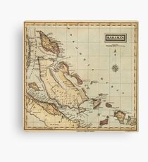 Vintage Map of The Bahamas (1823) Canvas Print