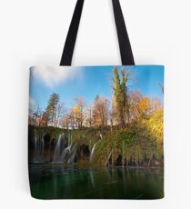 The lake and the waterfalls Tote Bag