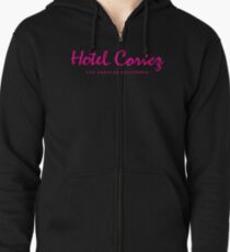 HOTEL CORTEZ Los Angeles California - Neo Noir Zipped Hoodie