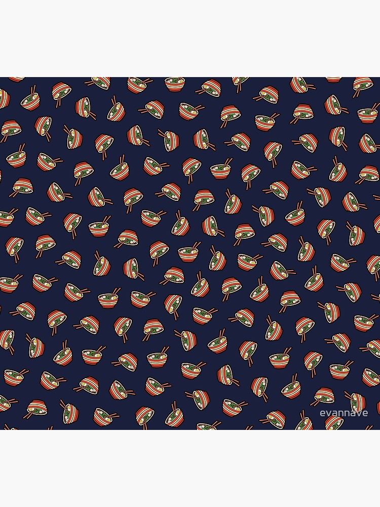 Ramen Bowl Pattern in Dark Blue by evannave