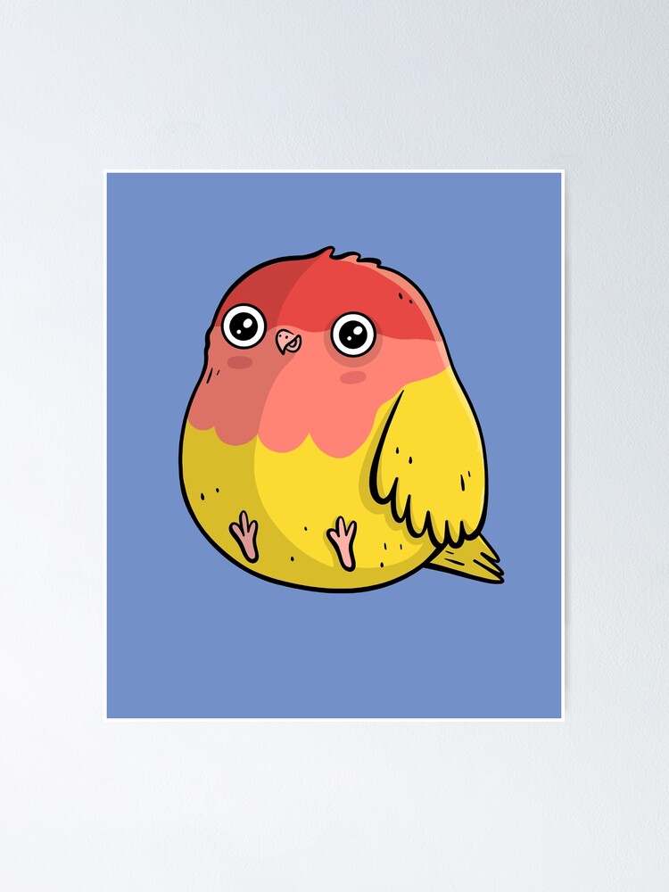 Alternate view of Cute Lutino Lovebird Chubby Bird Design Poster