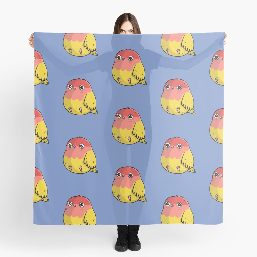Cute Lutino Lovebird Chubby Bird Design Scarf