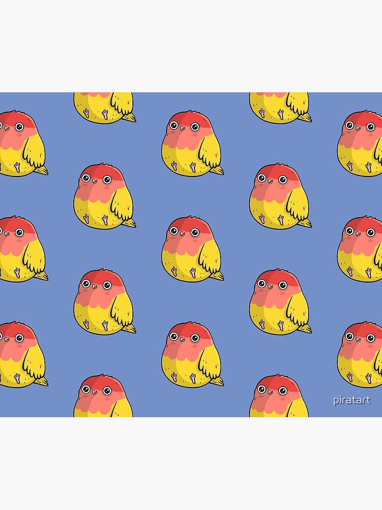 Cute Lutino Lovebird Chubby Bird Design by piratart