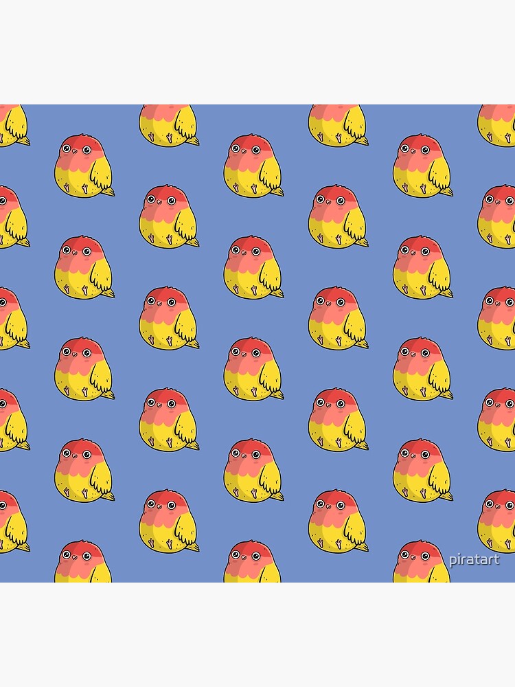 Cute Lutino Lovebird Chubby Bird Design by piratart