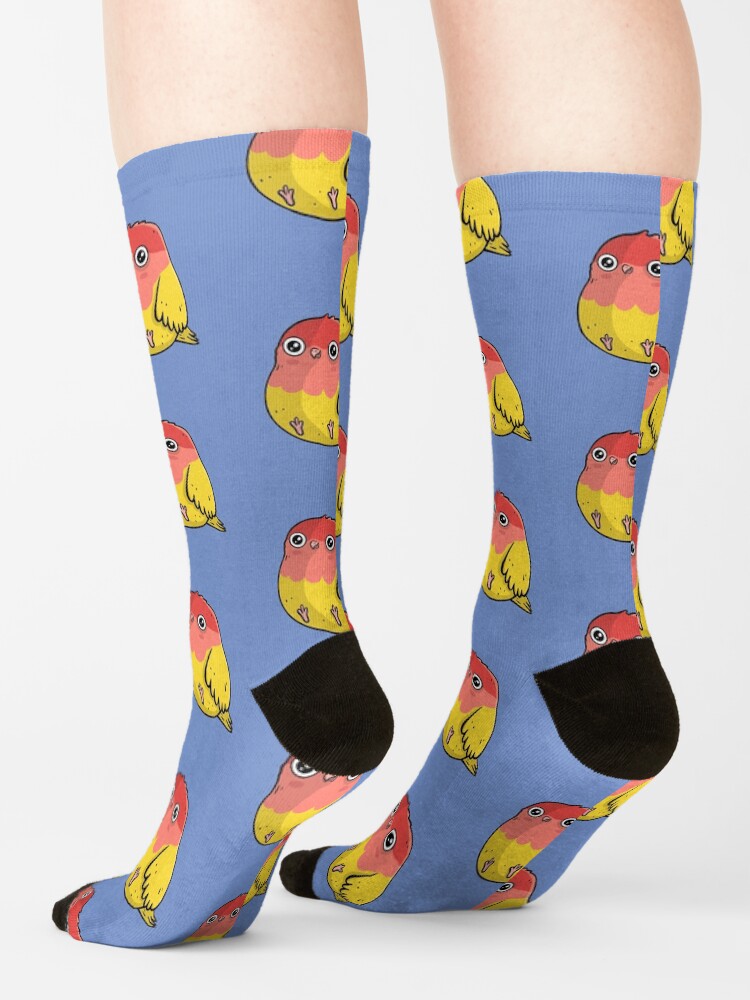 Alternate view of Cute Lutino Lovebird Chubby Bird Design Socks