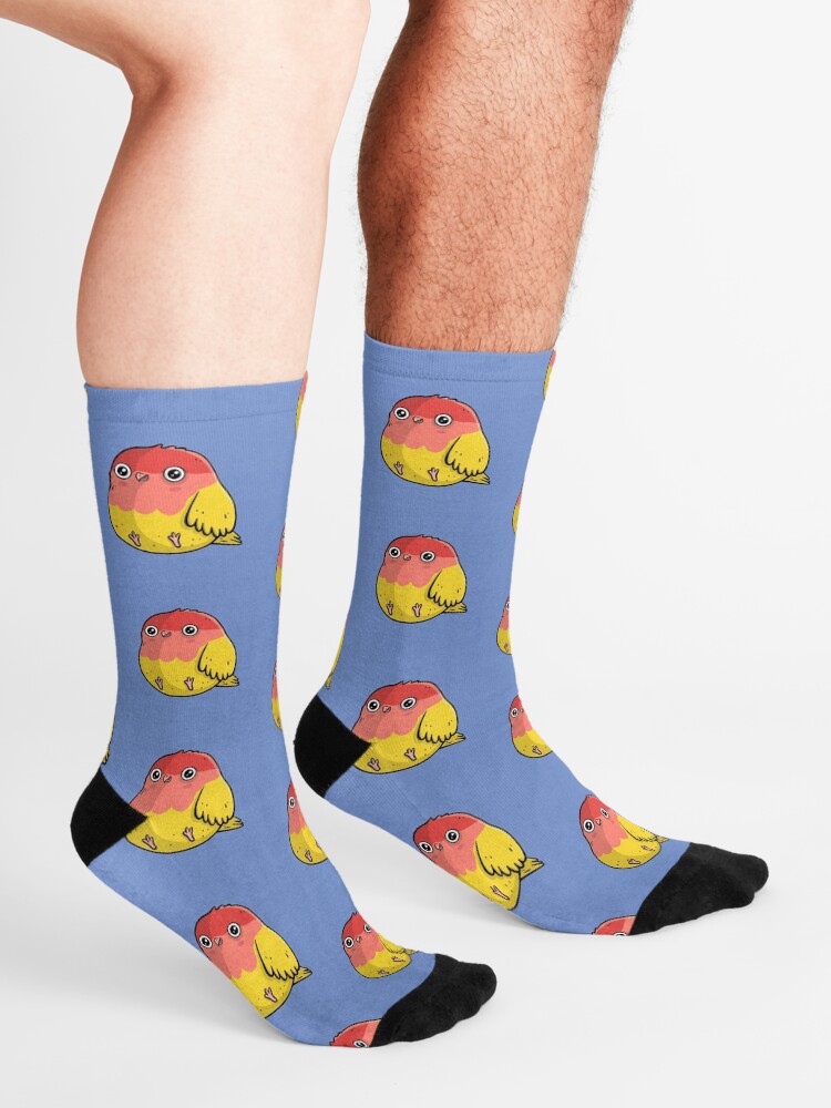 Alternate view of Cute Lutino Lovebird Chubby Bird Design Socks