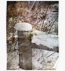 Snowy Fencepost Poster