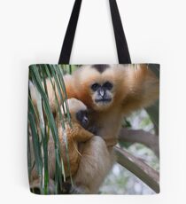 White Cheeked Gibbon and Infant Tote Bag