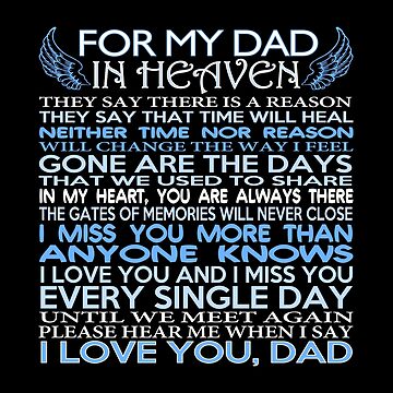 Angel In Heaven Birthday Day Card Bereavement Card For A Dad