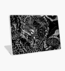 Japanese dragon with koi b&w hd Laptop Skin