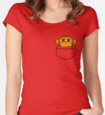 Pocket monkey is highly suspicious Women's Fitted Scoop T-Shirt