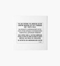 You Are Entering The American Sector, Sign, Germany Art Board