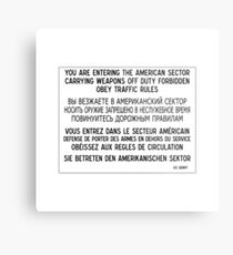 You Are Entering The American Sector, Sign, Germany Metal Print