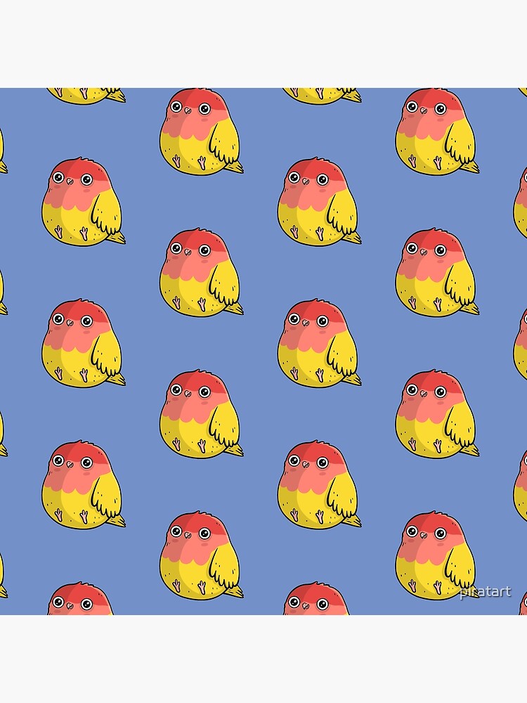 Cute Lutino Lovebird Chubby Bird Design by piratart