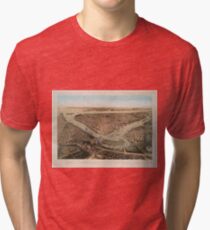 Camiseta de tejido mixto Vintage Pictorial Map of NYC and Brooklyn (1859)
