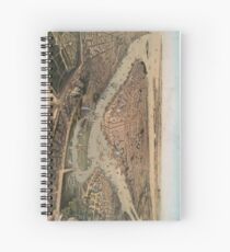 Cuaderno de espiral Vintage Pictorial Map of NYC and Brooklyn (1859)