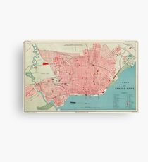 Vintage Map of Buenos Aires Argentina (1888) Canvas Print
