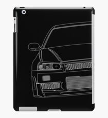 R34 Umriss - weiß iPad-Hülle & Klebefolie
