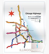 Chicago Highway Names Poster