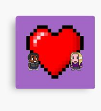 "Love in 8-bit": Britta and Troy (Style C) Canvas Print