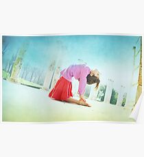 Ustrasana, Yoga in the beach, Barcelona Poster