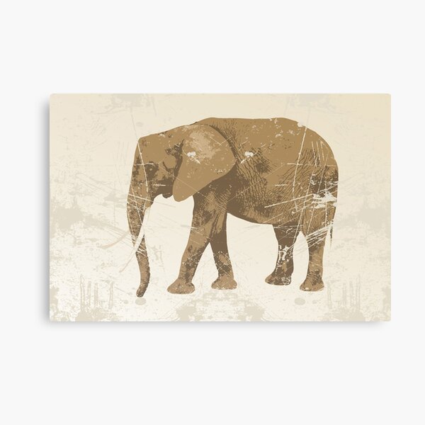 Vintage poster with elephant Canvas Print