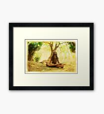 Yoga meditation by the tree Framed Print