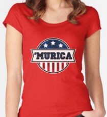 'MURICA T-Shirt. America. Jesus. Freedom. - The Campaign Women's Fitted Scoop T-Shirt