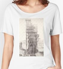 Camiseta ancha para mujer Construction of The Statue of Liberty