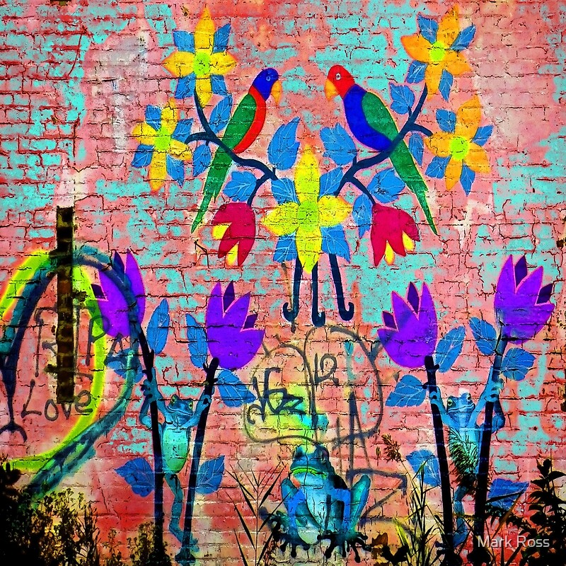 "Pink Garden Wall" by Mark Ross Redbubble