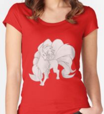 Ninetales - B&W by Derek Wheatley Women's Fitted Scoop T-Shirt