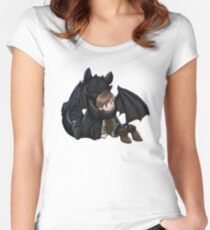 How To Train Your Dragon Manga Design Women's Fitted Scoop T-Shirt