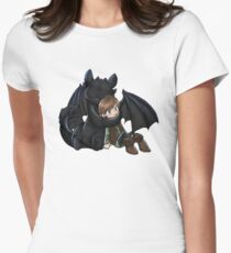 How To Train Your Dragon Manga Design Women's Fitted T-Shirt