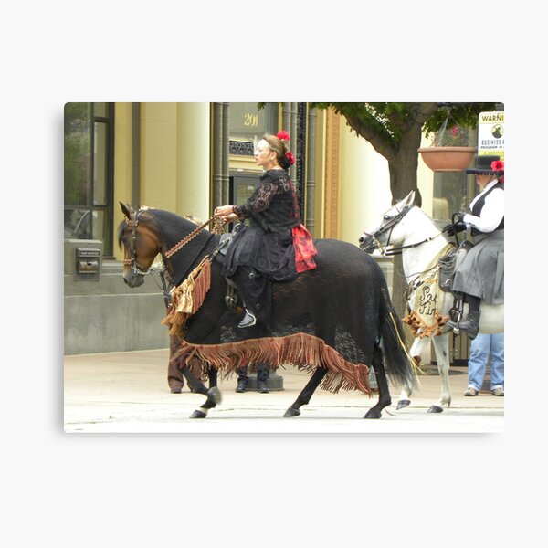 Horse Rider Black Skirt Canvas Print