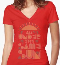 All Under The Same Sun Women's Fitted V-Neck T-Shirt