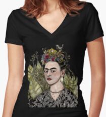 Frida Kahlo Self Portrait #2 (my version) Women's Fitted V-Neck T-Shirt