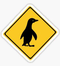 Attention Penguins, Traffic Sign, New Zealand Sticker