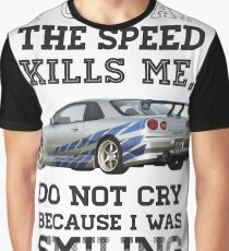 Paul Walker Tribute GTR - Halftone Graphic T-Shirt