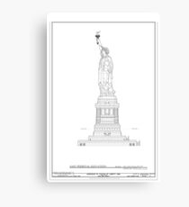 Statue of Liberty Blueprint Canvas Print
