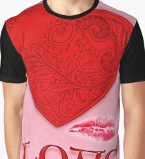 Victorian Heart with a Kisss Grafik T-Shirt